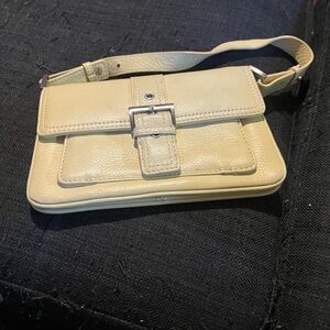 Talbots Cream Crossbody Bag with Silver Buckle